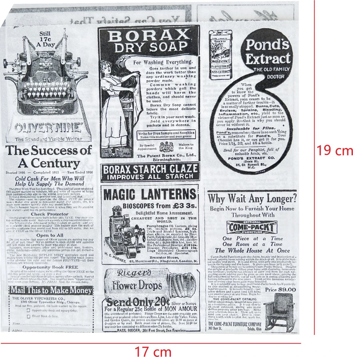 Rainbecom - 50 Stuks - 19 X 17 Cm - Hamburger Zakje Papier - Vetvrij Papier - Papieren Zak Voor Sandwiches - Krant - Afbeelding 2