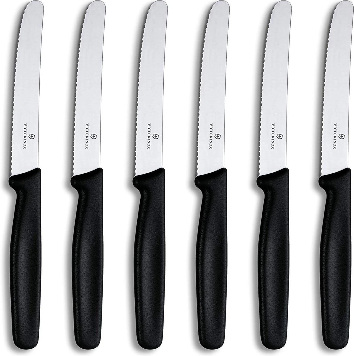 Victorinox Tafelmessen - 6-Delig - Zwart - Recht Heft