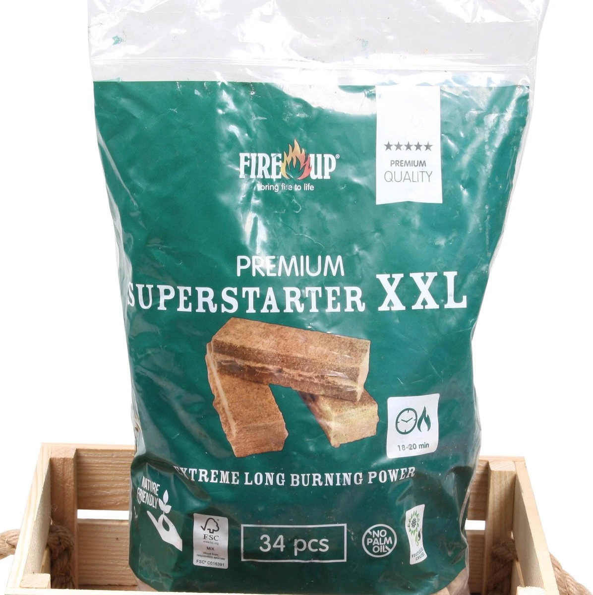 FIRE UP PREMIUM XXL SUPERSTARTERS 8 Zakken Van 34 ST