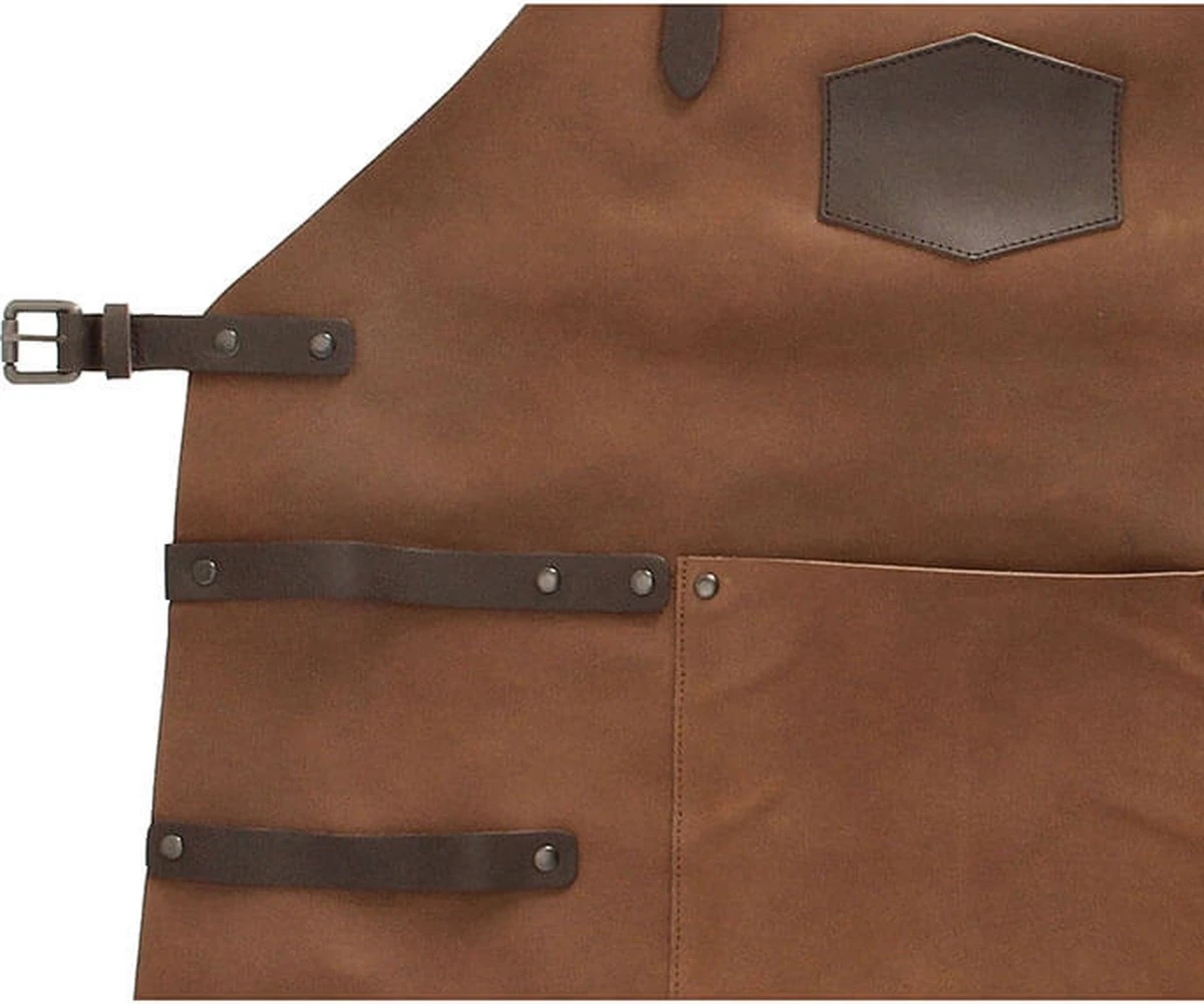 Old West BBQ Schort Barbecue Schort Leer - Cognac Bruin - Afbeelding 6