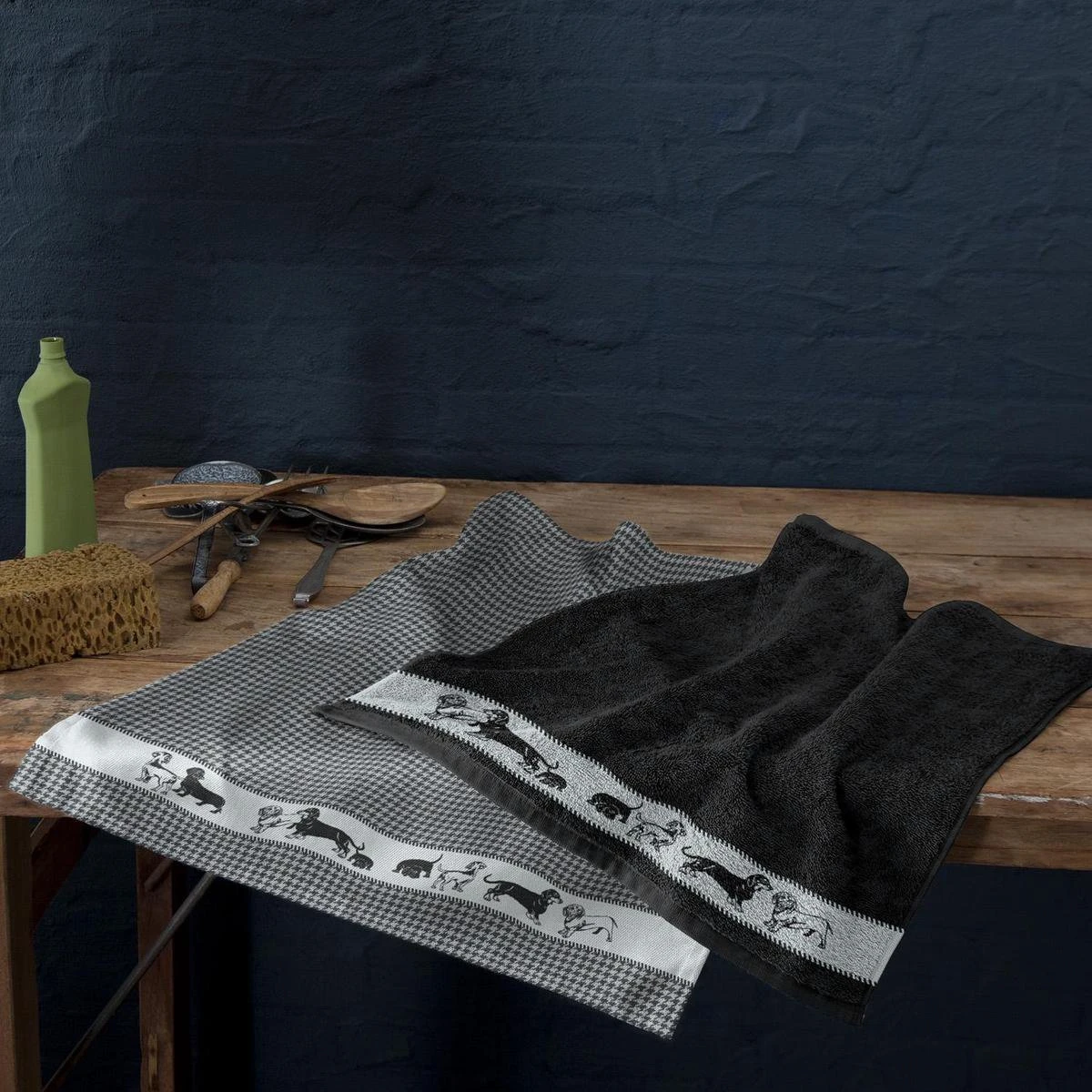 DDDDD Saar - 2x Theedoek & 2x Keukendoek - Black - Afbeelding 4