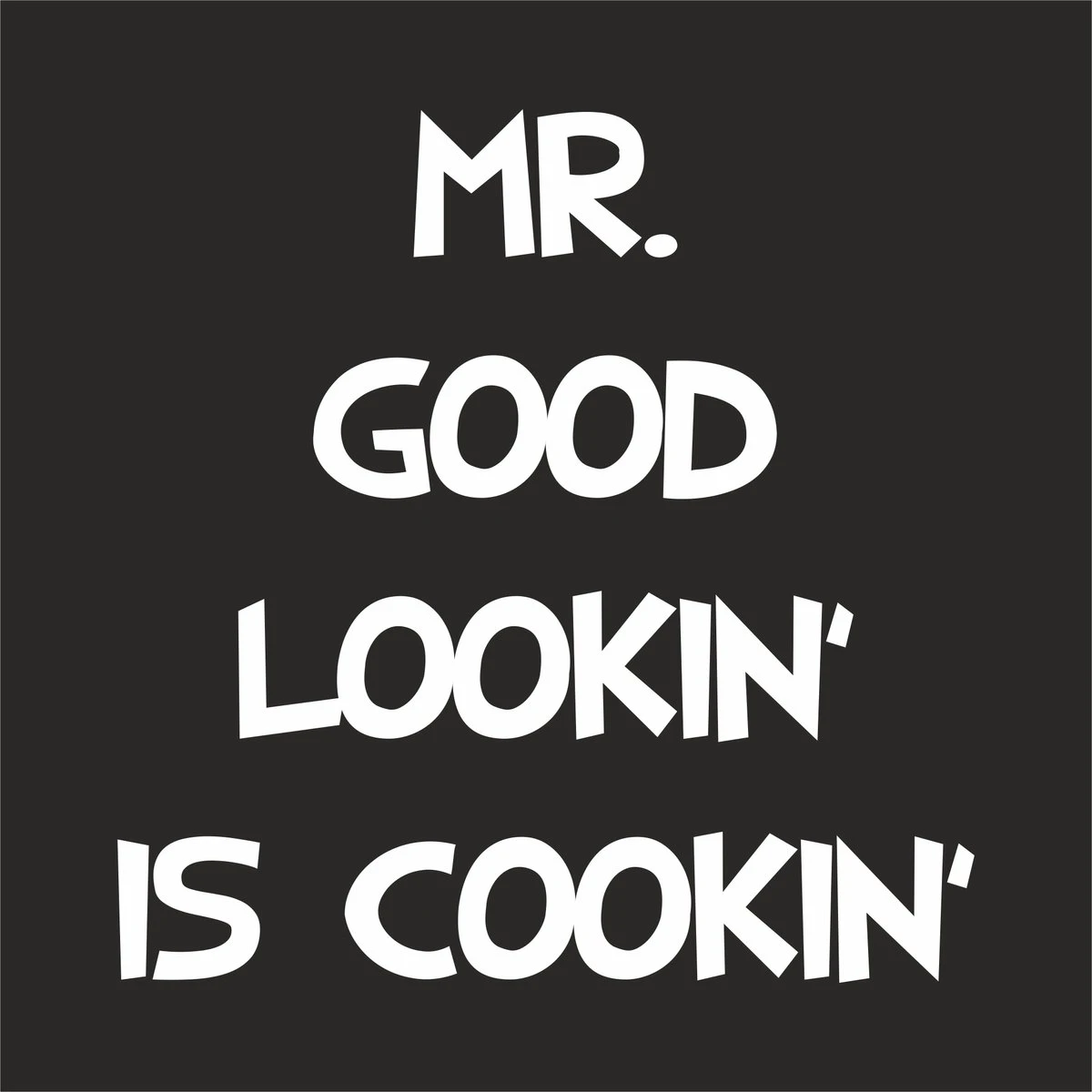 Roly Keukenschort Mr. Good Lookin' Is Cookin' - One Size - Zwart - Vaderdag Cadeau - Papa Cadeau - Cadeau Voor Hem - Cadeau Voor Vader - Keukenschort Met Tekst - Afbeelding 2
