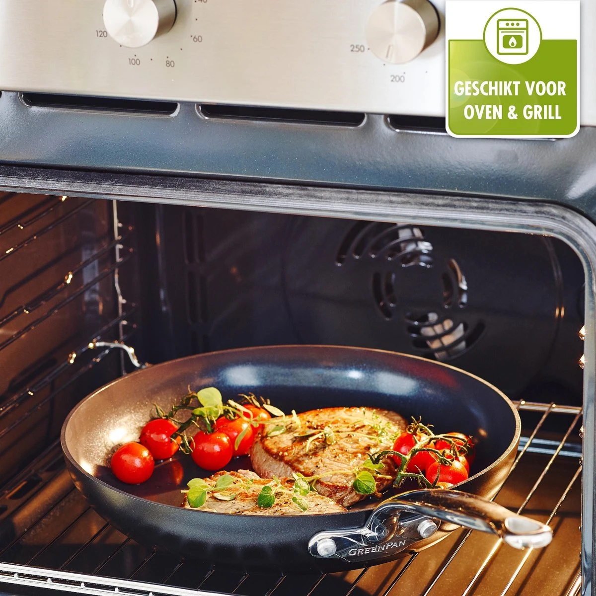 GreenPan Barcelona Infinity Pro Hapjespan Met Deksel 30cm - Zwart - Inductie - PFAS-vrij - Afbeelding 6