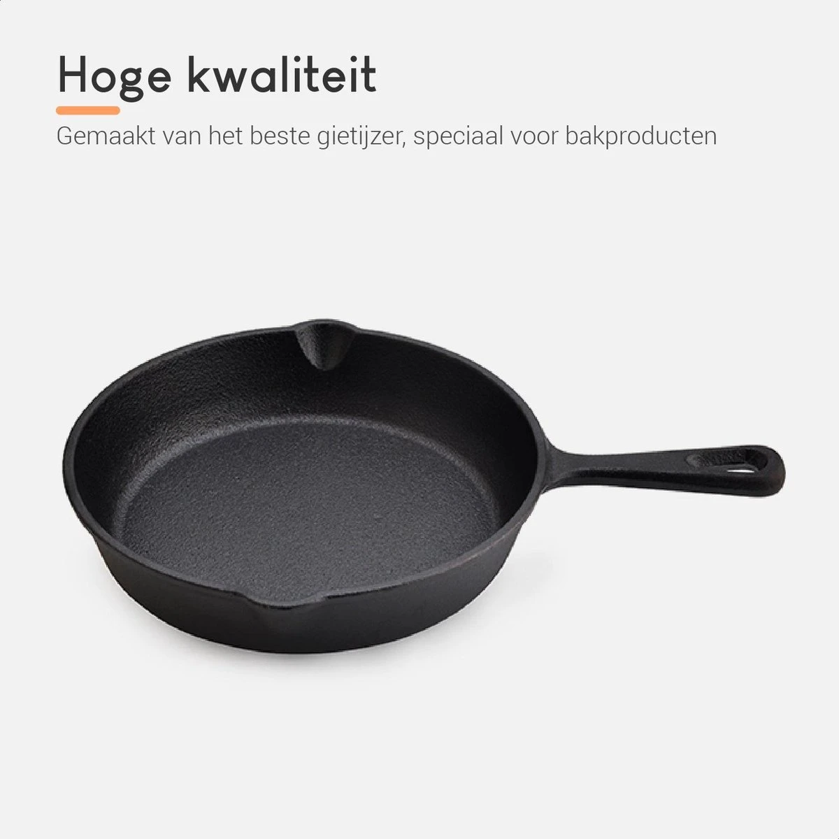 Ocina Gietijzeren Pan – Set Van 3 Stuks – ø25cm, ø19.5cm En ø16cm - Skillet - Koekenpan – Hapjespan – Koekenpan Inductie – Koekenpannenset - Gietijzeren Pan Bbq - Gietijzer - Incl. Receptenboek - Afbeelding 5