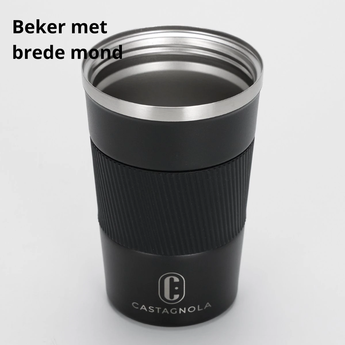 Castagnola Design RVS Koffiebeker To Go - Zwart - 380ml - Thermosbeker - Theebeker - Afbeelding 7