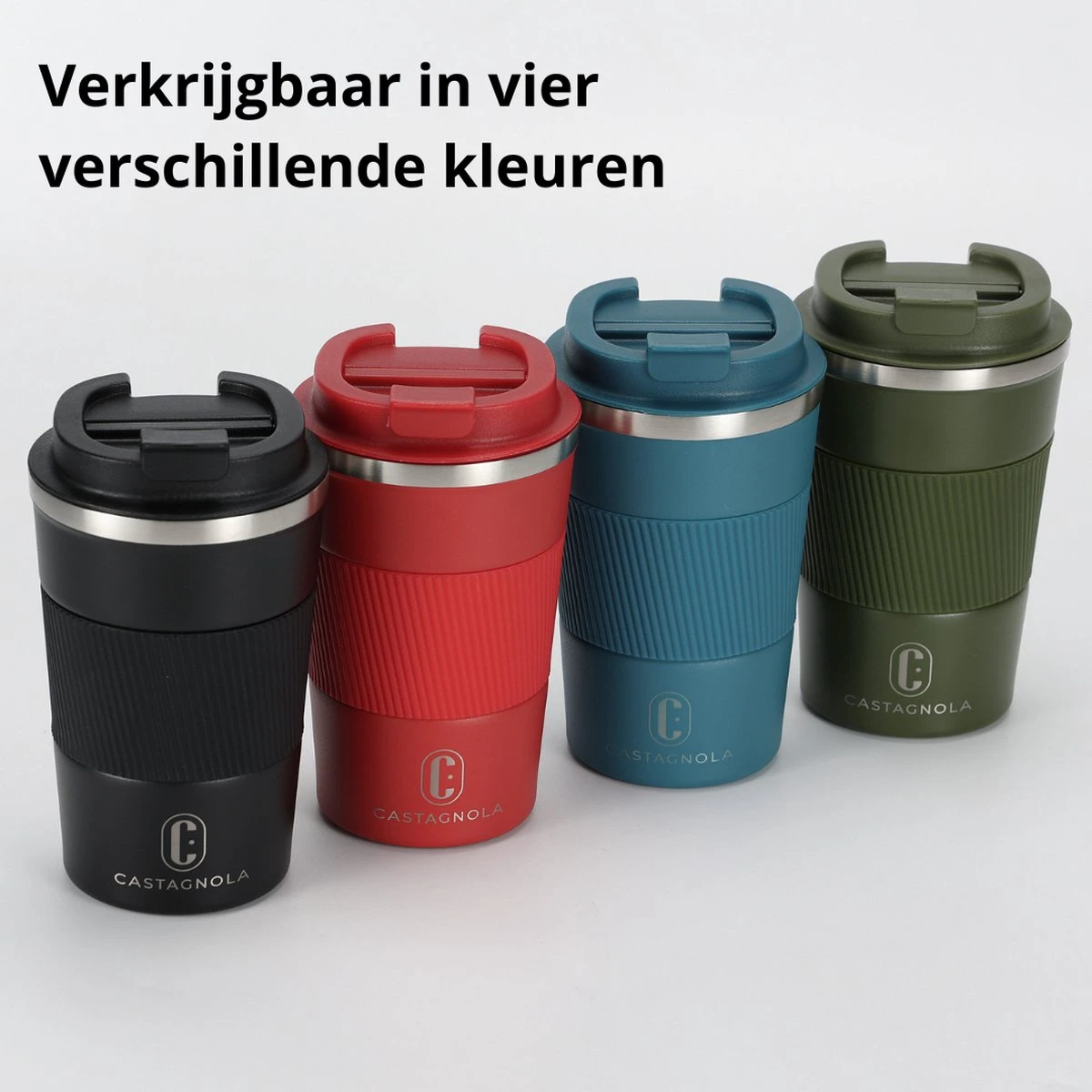 Castagnola Design RVS Koffiebeker To Go - Zwart - 380ml - Thermosbeker - Theebeker - Afbeelding 9