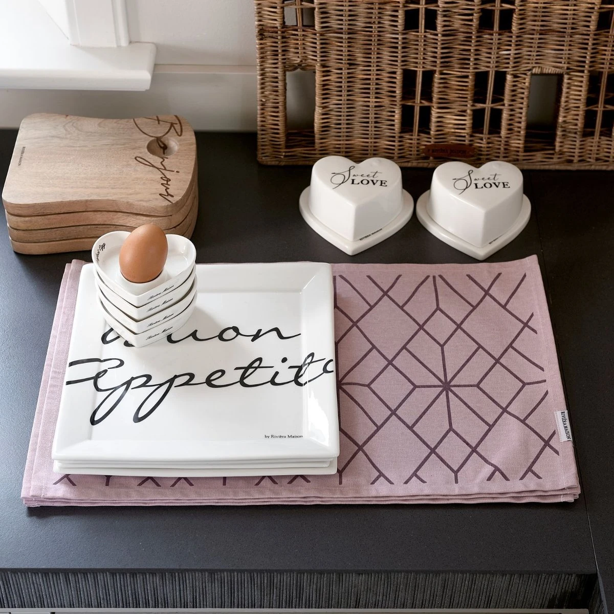 Riviera Maison Eierdop Set Van 2 - The Perfect Heart Egg Cup - Porselein - Afbeelding 3