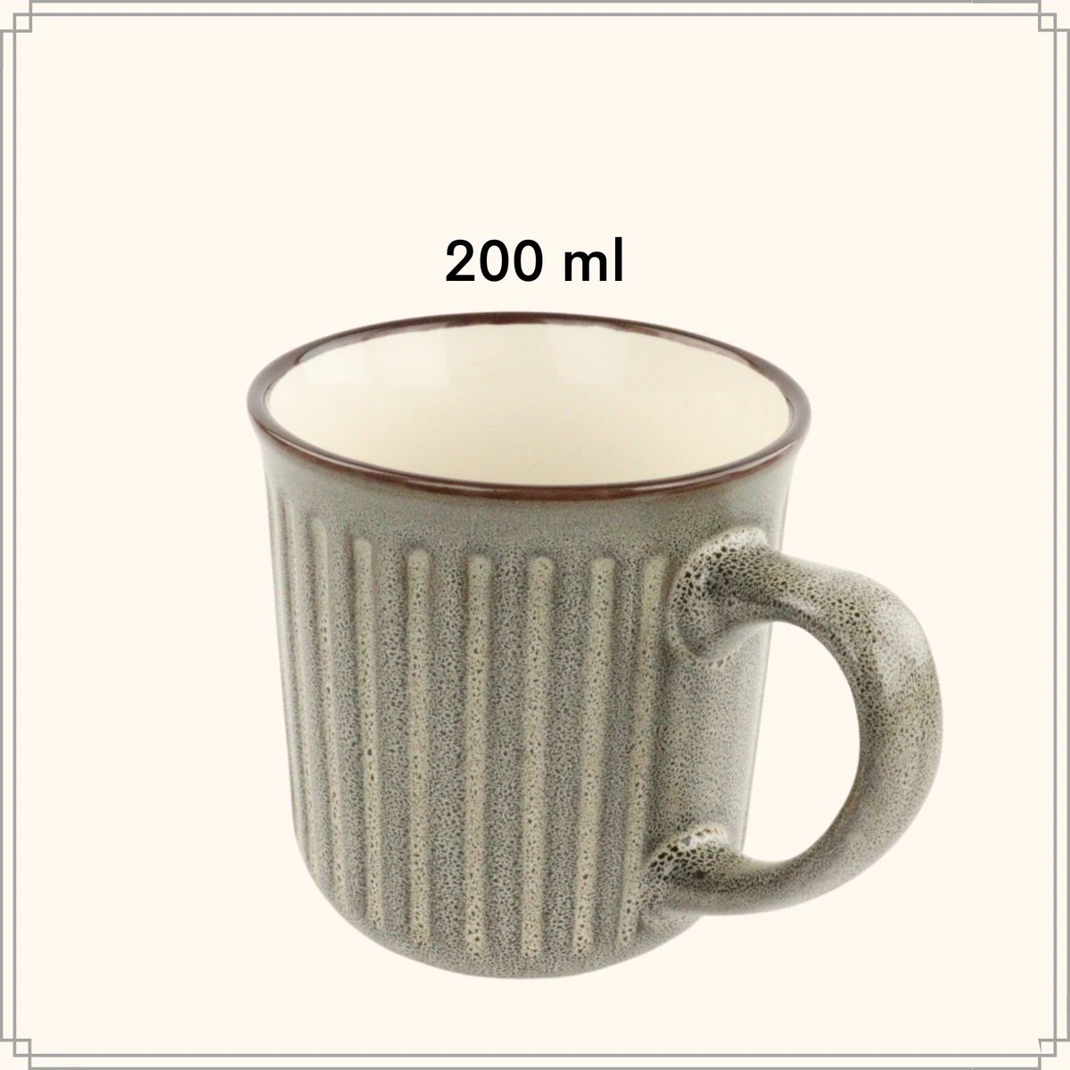 OTIX Koffiekopjes - Met Oor - Set Van 4 - Aardewerk - 200 Ml - Afbeelding 6