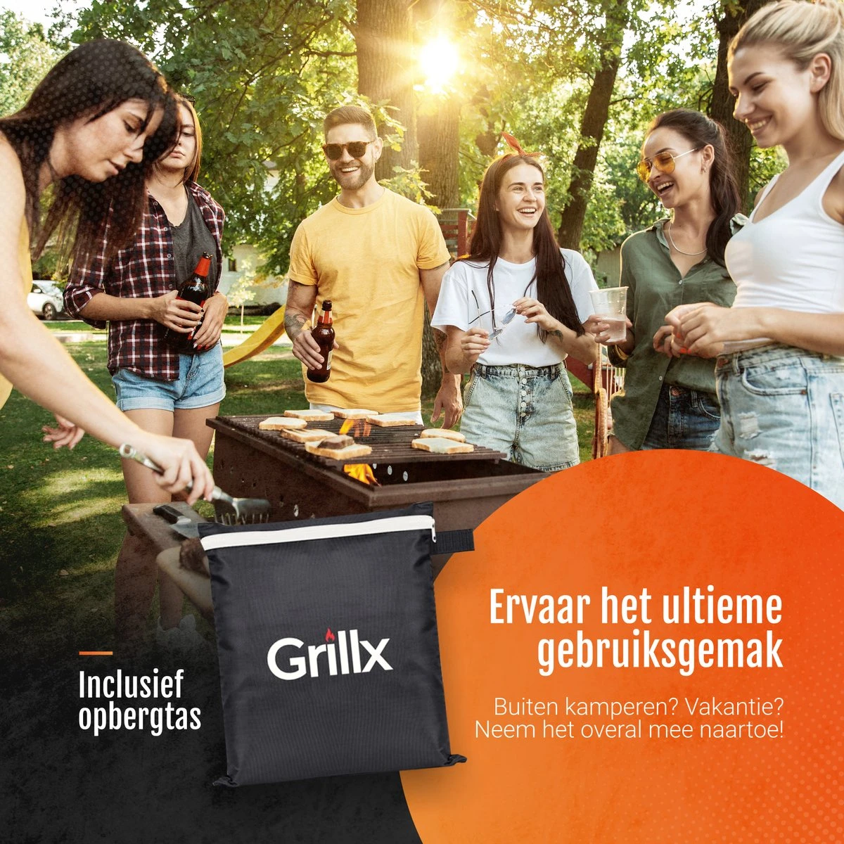 GrillX Barbecue Hoes - 145 X 61 X 117cm - BBQ Hoes Waterdicht - Beschermhoes Inclusief Trekkoord - BBQ Accesoires - Afbeelding 6