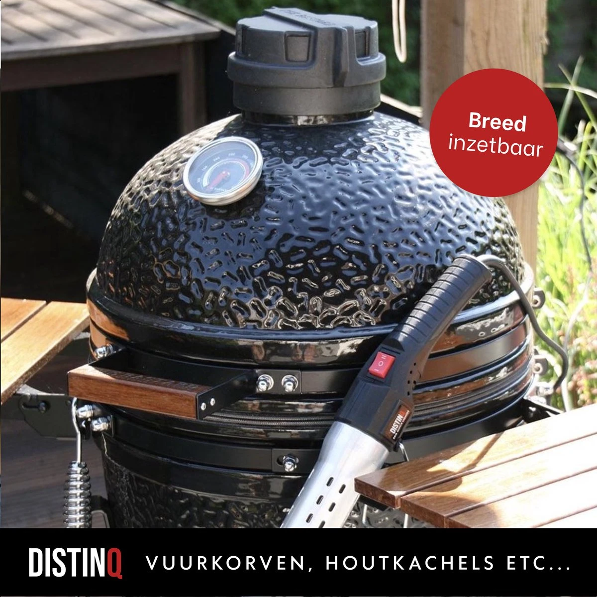 DistinQ BBQ Lighter Aansteker - Elektrische Barbecue Looftlighter Houtskool Starter Voor Barbecue, Grill En Open Haard - 2000 Watt - Afbeelding 9