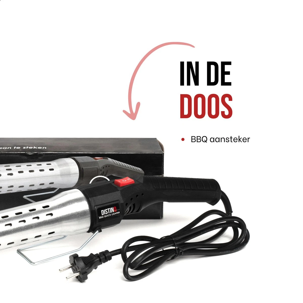 DistinQ BBQ Lighter Aansteker - Elektrische Barbecue Looftlighter Houtskool Starter Voor Barbecue, Grill En Open Haard - 2000 Watt - Afbeelding 10