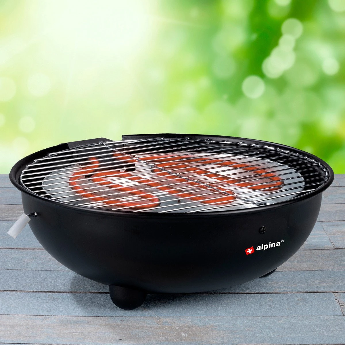 Alpina Elektrische BBQ - Tafel-Barbecue - Geen Rook - Binnen Barbecueën - 1250W - Ø 30 Cm - Zwart - Afbeelding 10