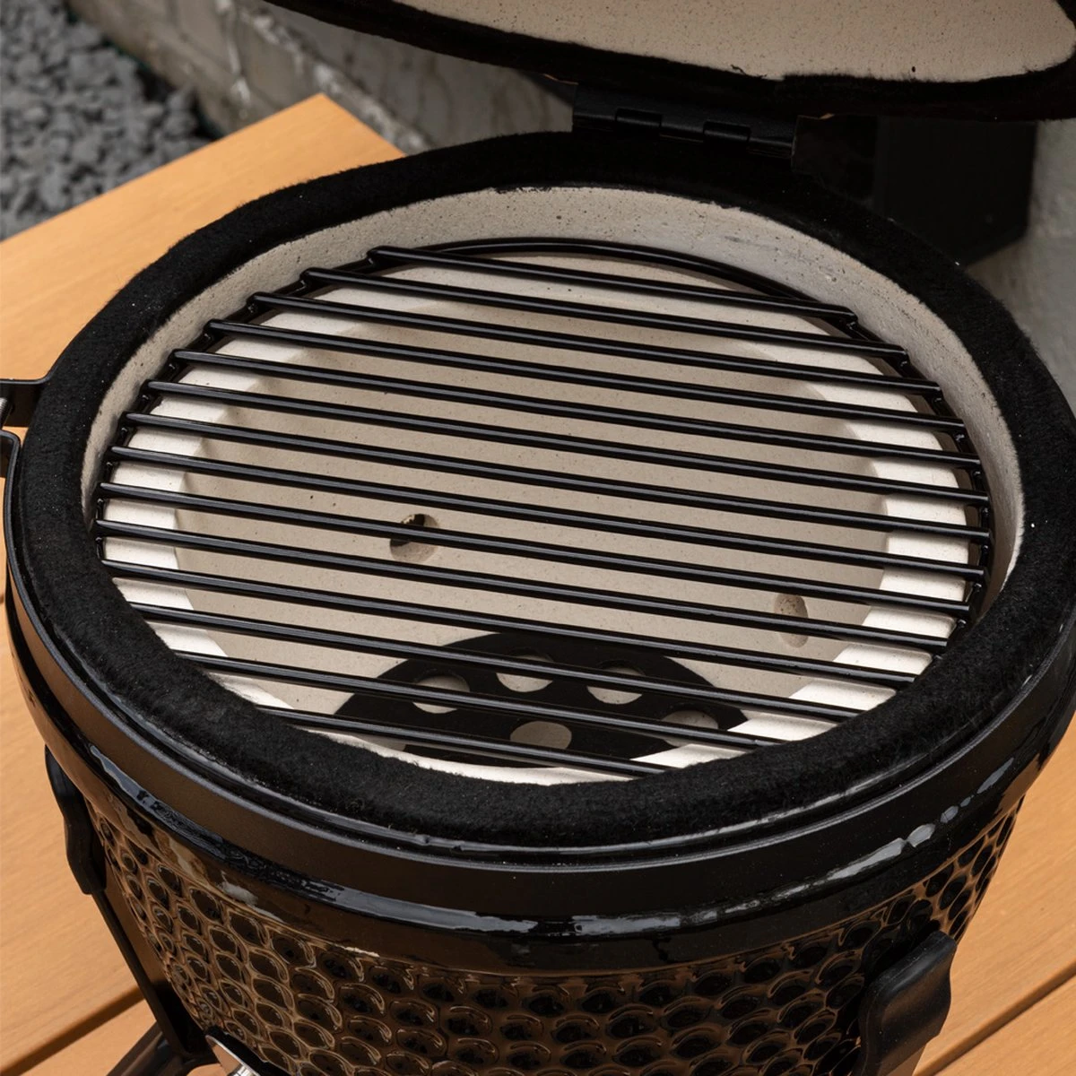 BluMill Kamado BBQ Egg - Kamado 13 Inch - Incl. Vlees Thermometer - Houtskoolbarbecues - Zwart - Ø 27cm - Afbeelding 14