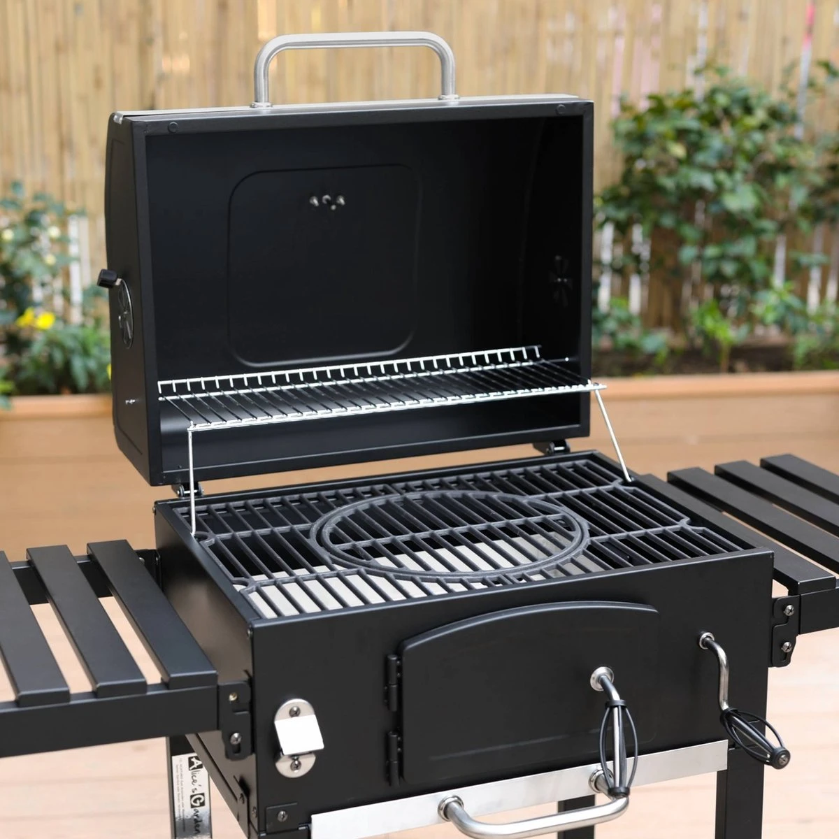 Alice's Garden Houtskool BBQ Bernard - Smoker - Verstelbare Houtskoolbak - Zwart - Afbeelding 4