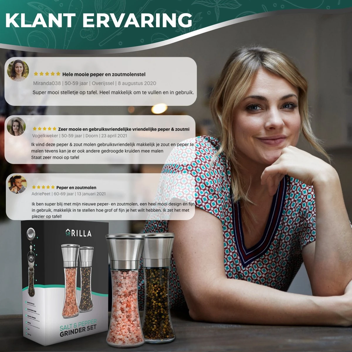 Peper En Zoutmolen Set - RVS Zout En Peperstel - Zoutvaatje En Pepermolen - 2 In 1 - Afbeelding 7