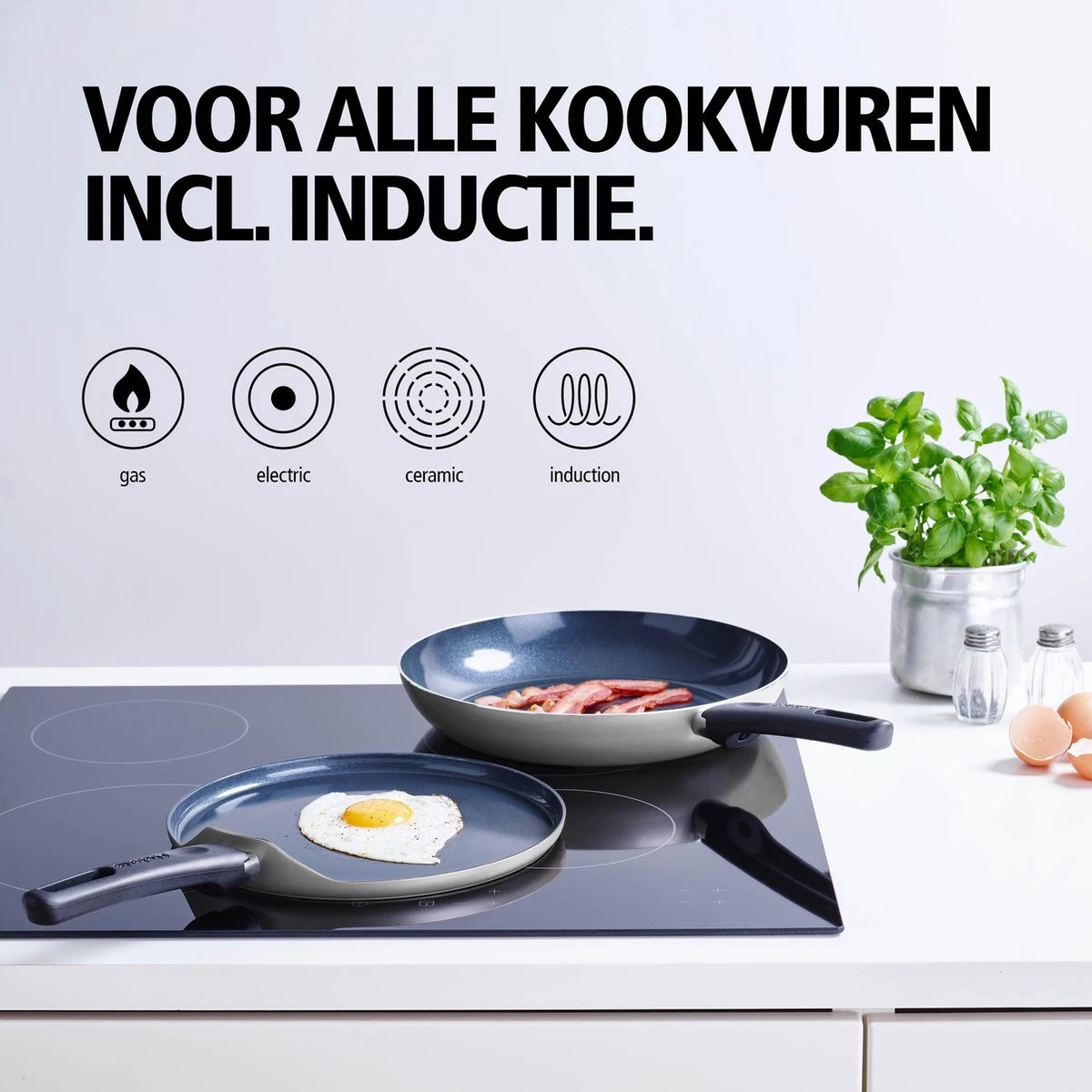 BRABANTIA INDU+ Pannenkoekenpan - Keramische Antiaanbaklaag - Ø 24 Cm - Inductie - Pfas Vrij - Afbeelding 5
