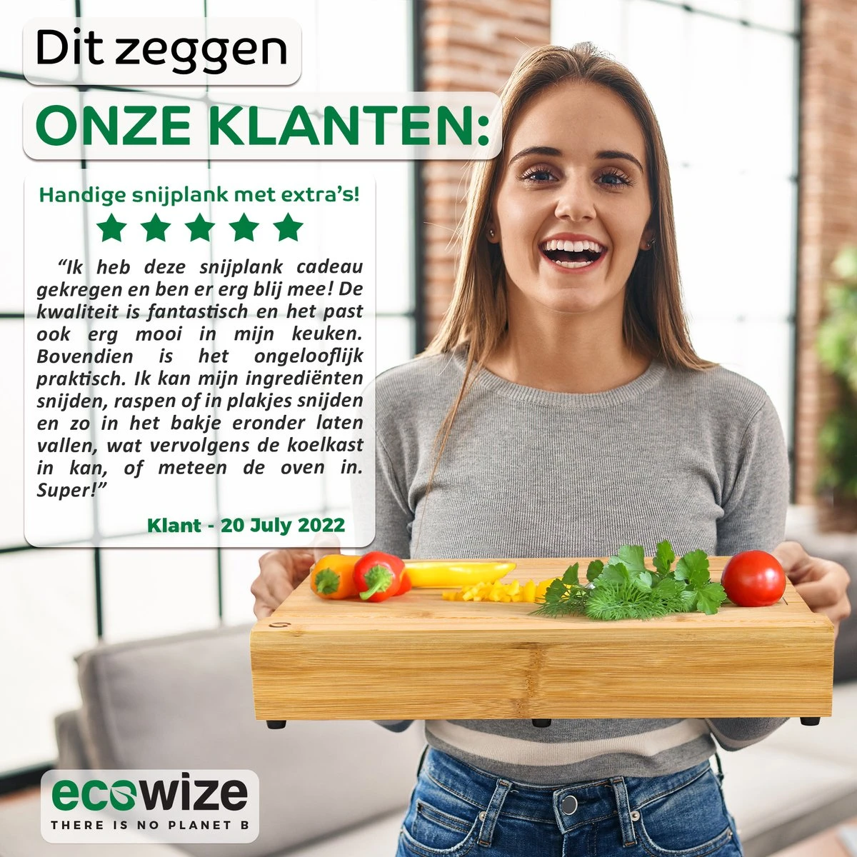 Ecowize 3-in-1 Bamboe Snijplank Met Opvangbak - Snijplank Hout Incl. 3 Roestvrijstalen Opvangbakjes Met Bamboe Deksel, 4 Inzetbare Raspen - Groentesnijder, Hakblok, Borrelplank, Tapasplank, Broodplank - 40x30cm - Duurzaam Cadeau - Afbeelding 6