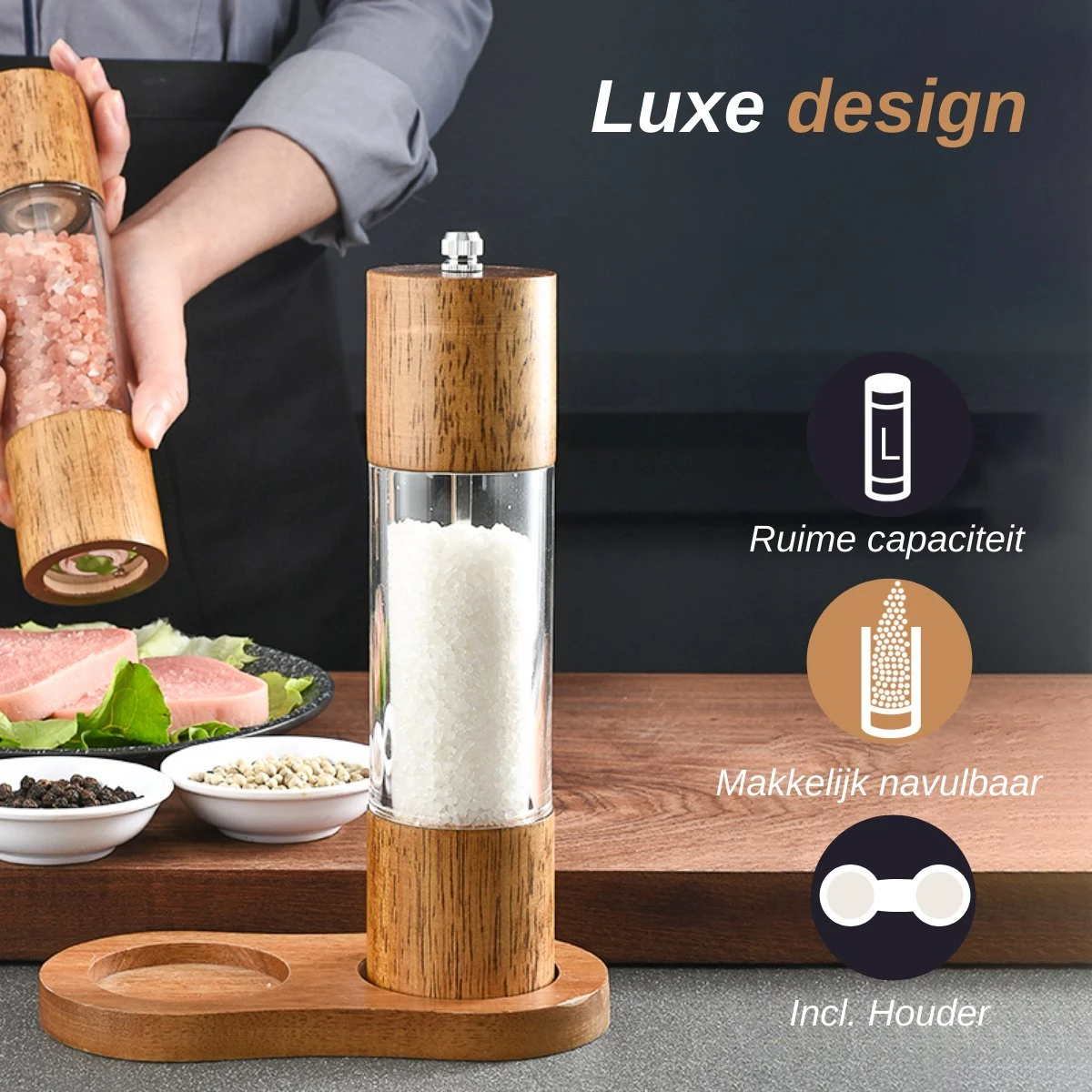 VAIVE Peper En Zoutmolen Set - Pepermolen - Afbeelding 4