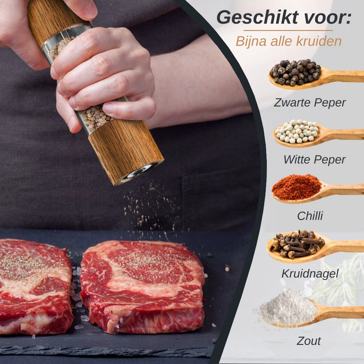 VAIVE Peper En Zoutmolen Set - Pepermolen - Afbeelding 6