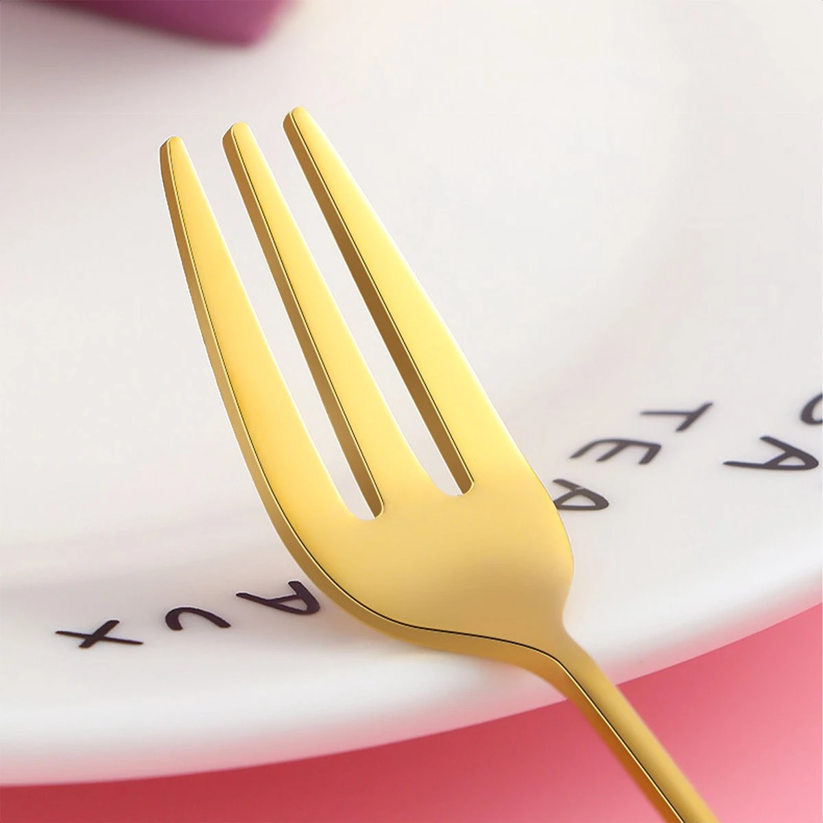 Gebaksvorkjes Donut Set Van 4 Taartvorkjes - Goud - Afbeelding 3