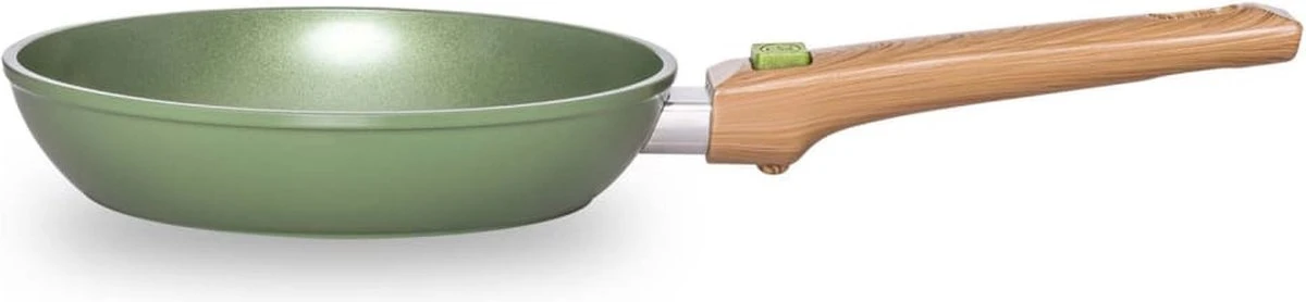 Just Vegan Koekenpan ECO Met Afneembaar Handvat 20 Cm Aluminium Groen - Afbeelding 7
