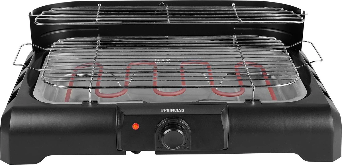 Princess 112250 Elektrische BBQ Met Zijplanken - BBQ - 40x25cm - Met En Zonder Statief Te Gebruiken - Met Zijplankjes - Ook Te Gebruiken Als Tafelgrill - 2200W - Afbeelding 3