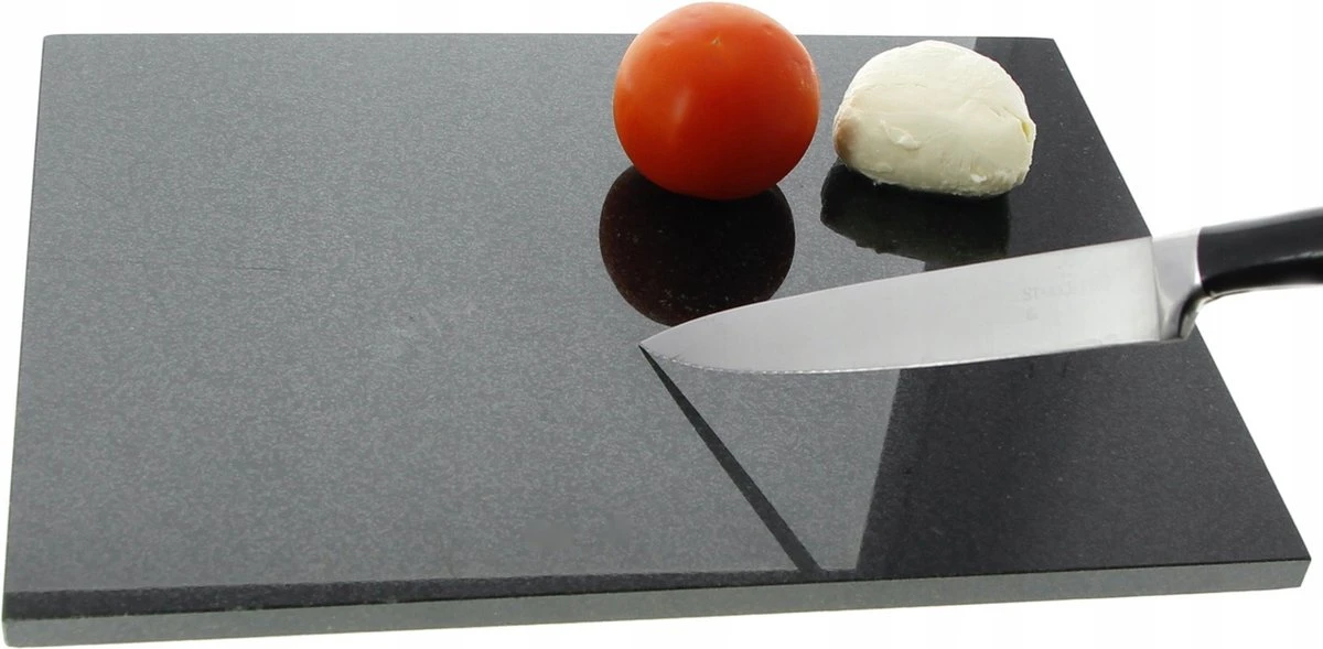 Marmeren Snijplank - Serveersteen - 30 X 40 Cm - Anti-slip Voetjes - Zwart