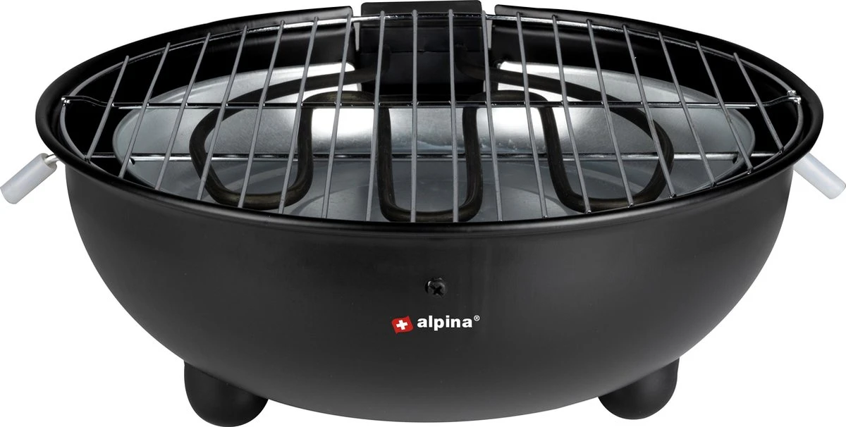 Alpina Elektrische BBQ - Tafel-Barbecue - Geen Rook - Binnen Barbecueën - 1250W - Ø 30 Cm - Zwart - Afbeelding 2