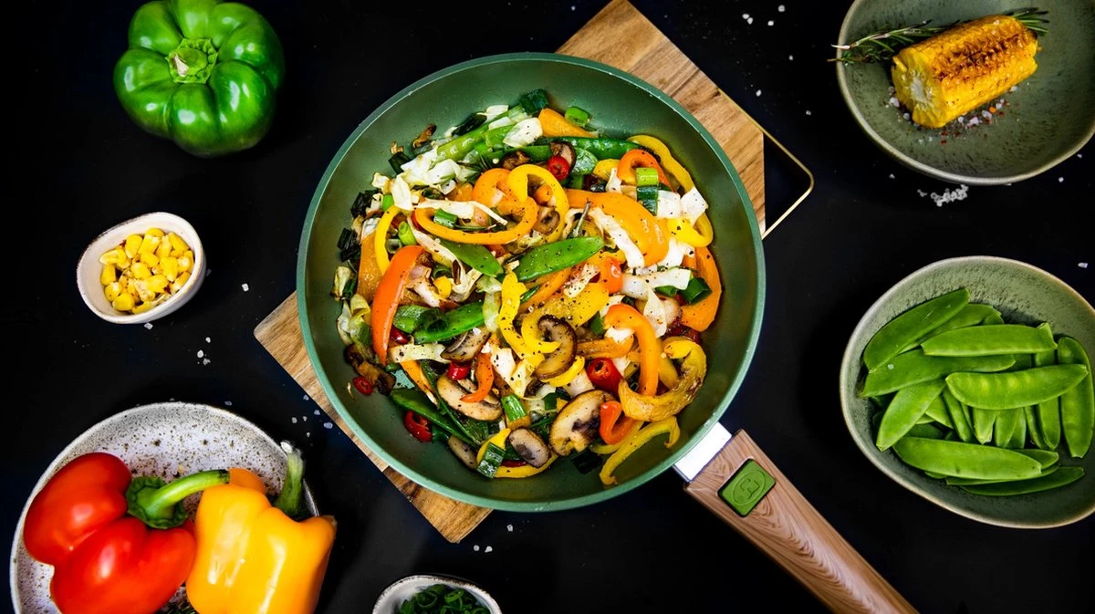 Just Vegan Koekenpan ECO Met Afneembaar Handvat 20 Cm Aluminium Groen - Afbeelding 8