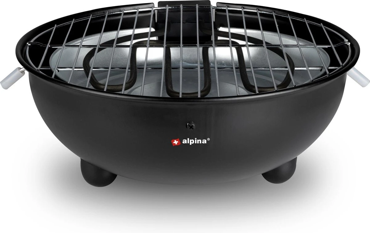 Alpina Elektrische BBQ - Tafel-Barbecue - Geen Rook - Binnen Barbecueën - 1250W - Ø 30 Cm - Zwart - Afbeelding 4