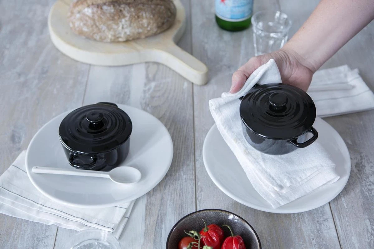 BK Bourgogne Cocotte Ø 10 Cm - 2 Stuks - Zwart - Oven - Afbeelding 9