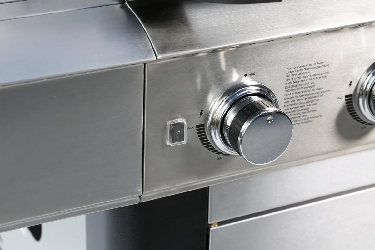 Gasbarbecue En Grill - 5 + 1 Branders + 1 Infrarood Zijbrander - Buitenkeuken - Edelstaal BBQ - Afbeelding 7