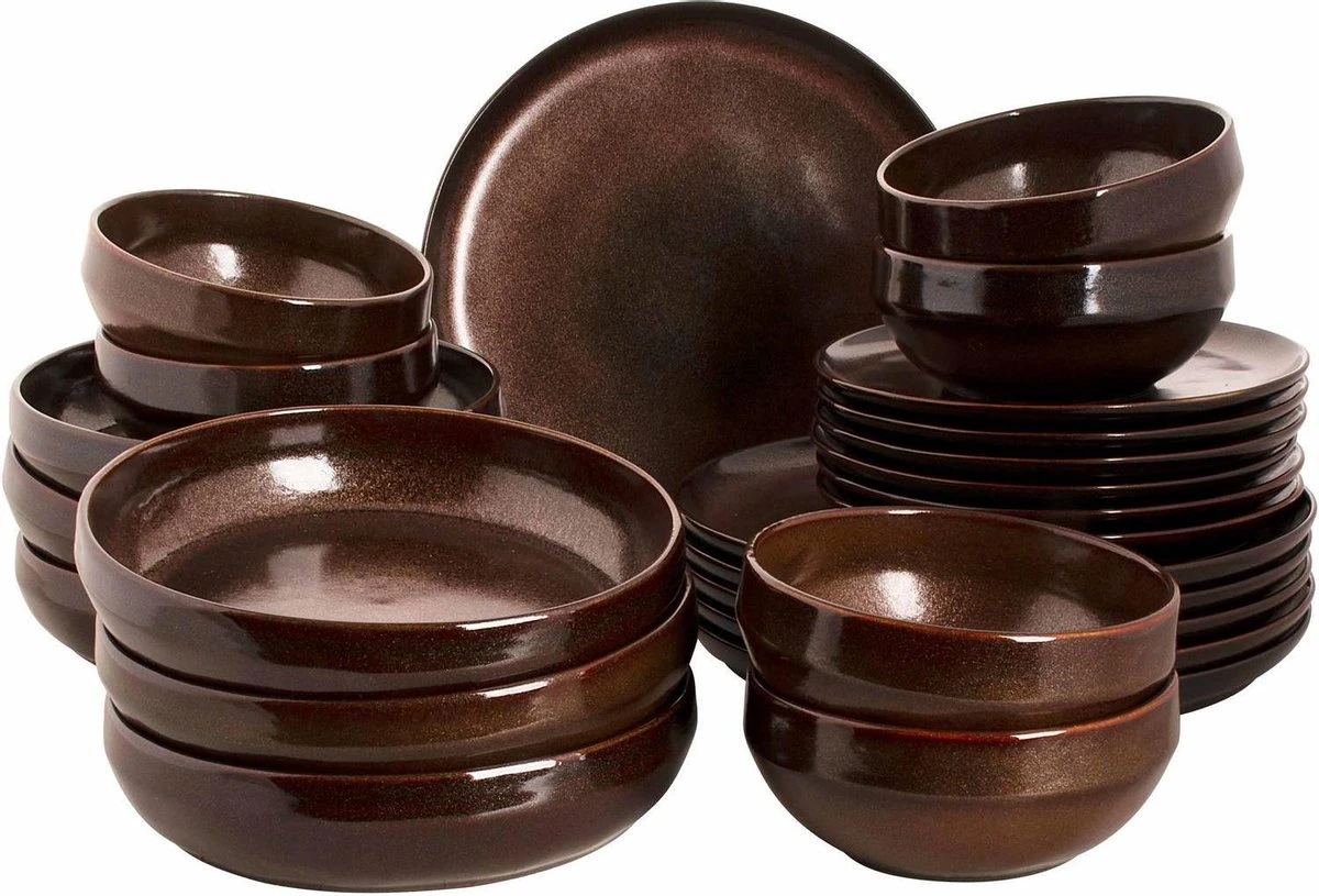 Palmer Serviesset Bama Copper Stoneware 6-persoons 24-delig Koper