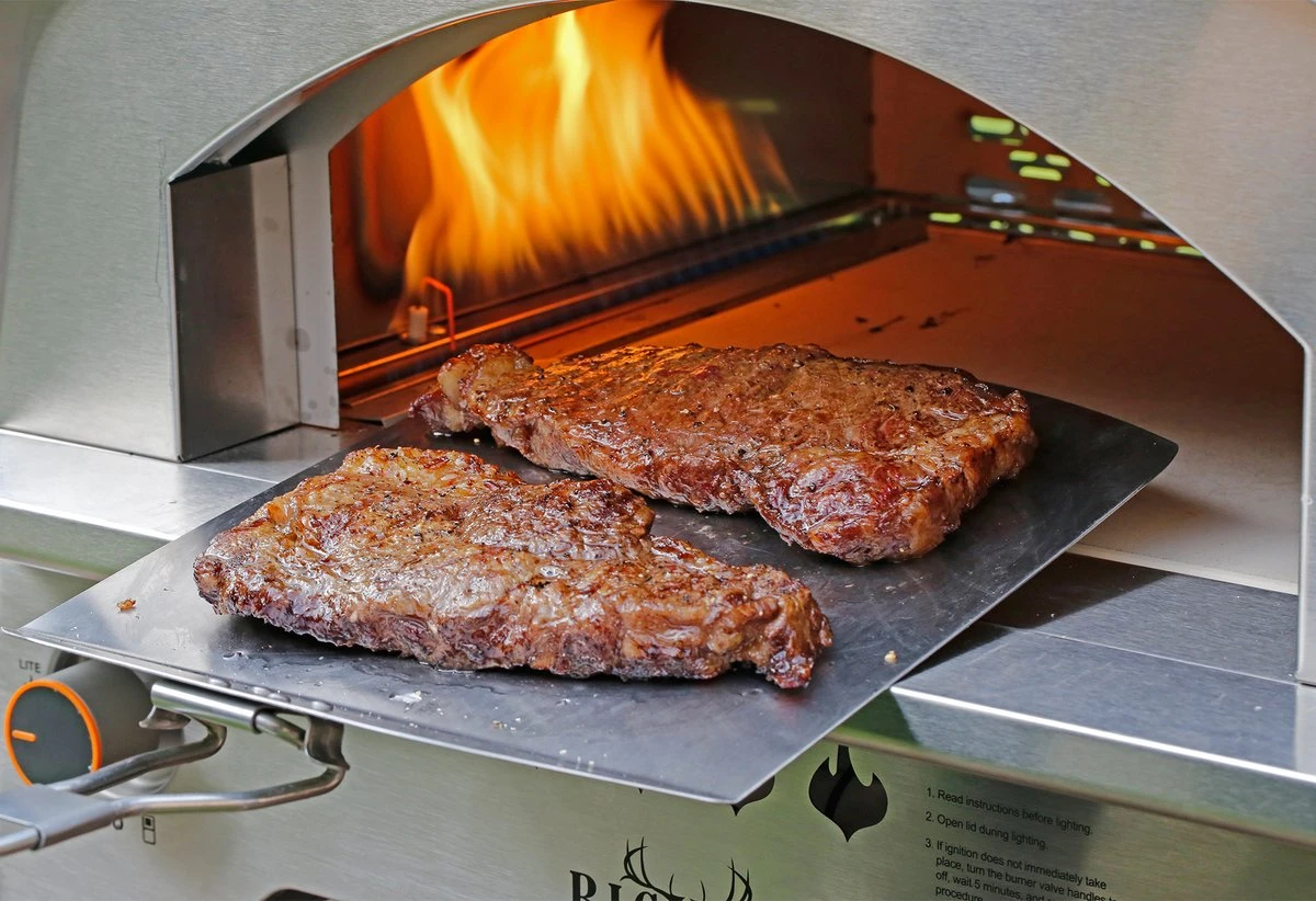 Bighorn Pizzaschep Voor BBQ En Oven-Inklapbare Handgreep -Pizzasnijder- Edelstaal -geschikt Als Broodschep En Ovenschep - SRPT01 - Afbeelding 3