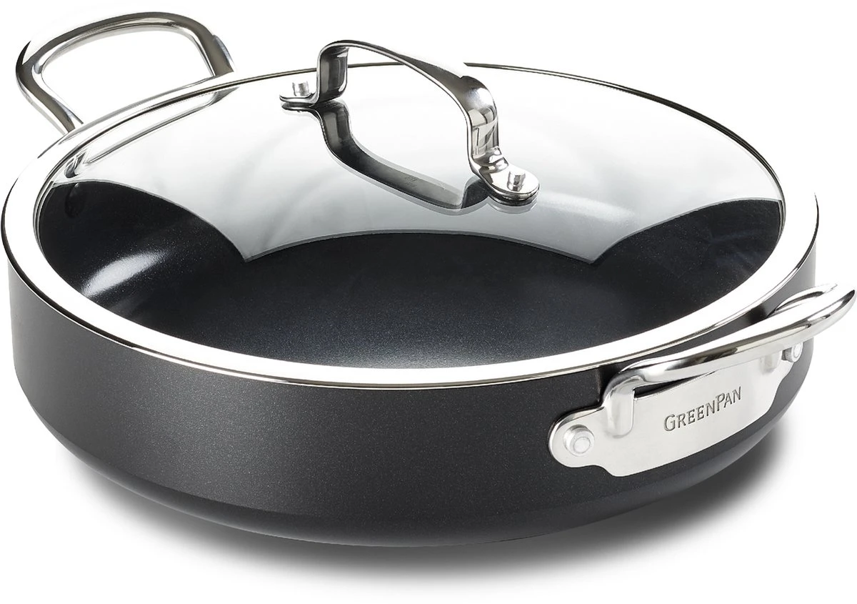 GreenPan Barcelona Infinity Pro Hapjespan Met Deksel 30cm - Zwart - Inductie - PFAS-vrij - Afbeelding 15