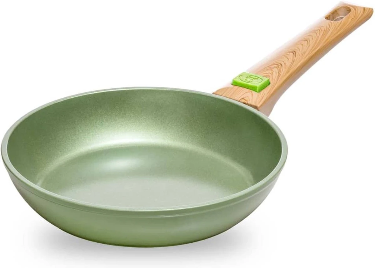 Just Vegan Koekenpan ECO Met Afneembaar Handvat 20 Cm Aluminium Groen - Afbeelding 2