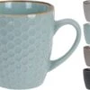 Excellent Houseware Set Van 8x Stuks Luxe Gekleurde Stoneware Bekers/koffiekopjes 200 Ml - Kopjes/koffiebekers