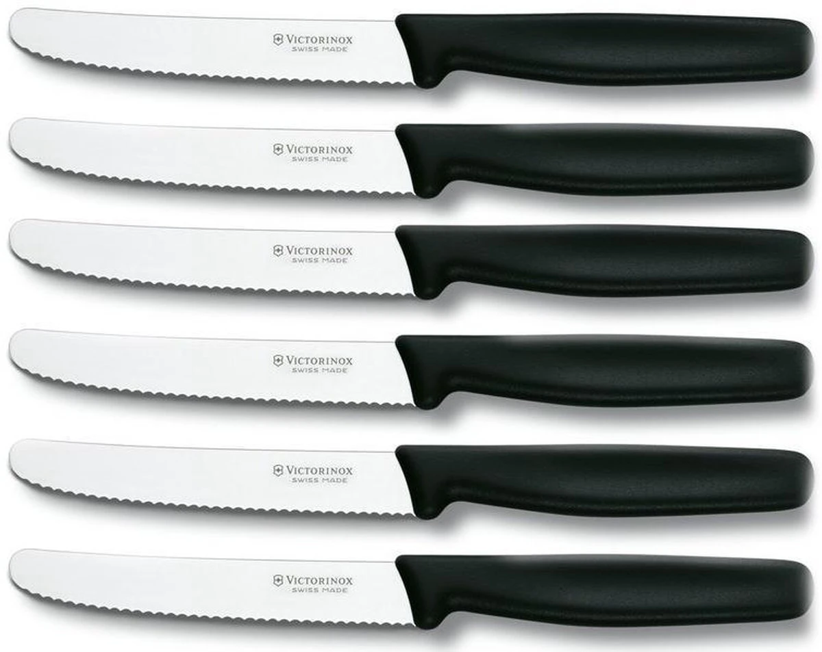 Victorinox Tafelmessen - 6-Delig - Zwart - Recht Heft - Afbeelding 4