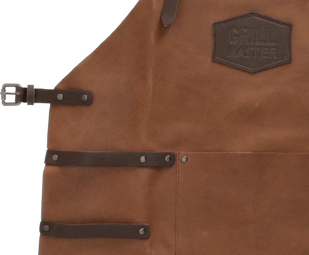 Old West BBQ Schort Barbecue Schort Leer - Cognac Bruin - Afbeelding 3