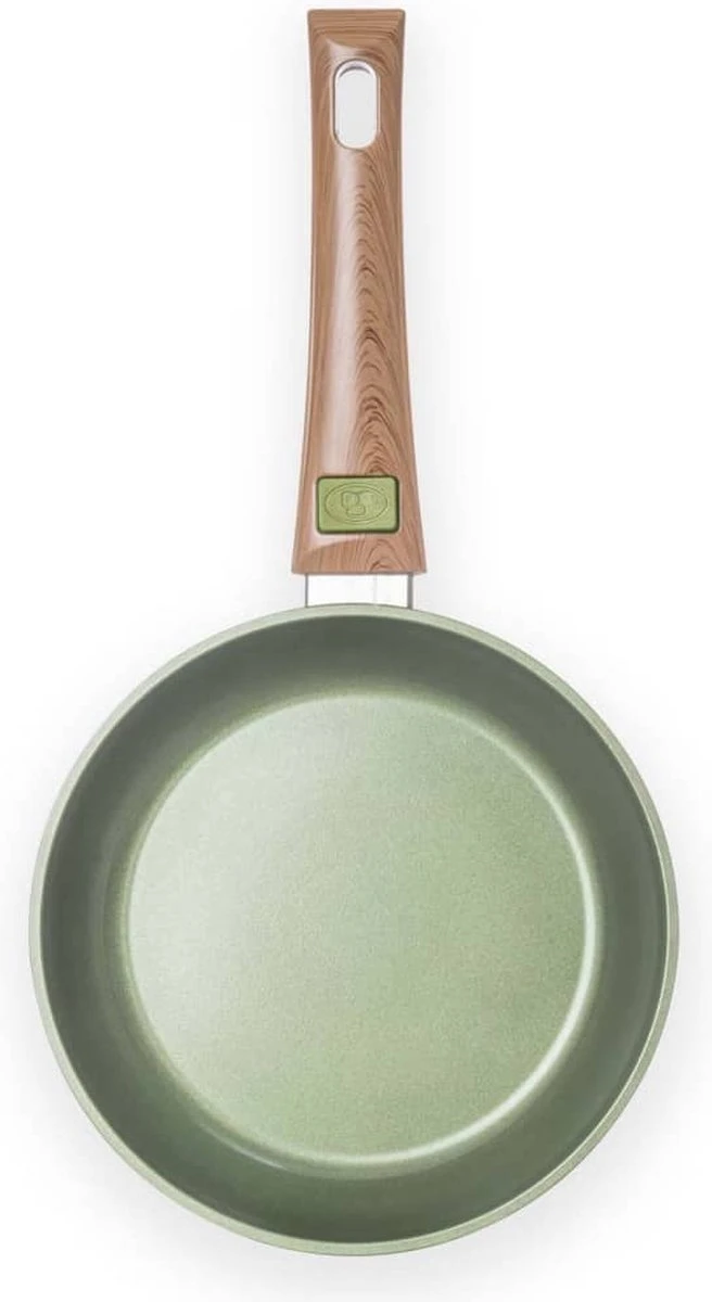 Just Vegan Koekenpan ECO Met Afneembaar Handvat 20 Cm Aluminium Groen - Afbeelding 3
