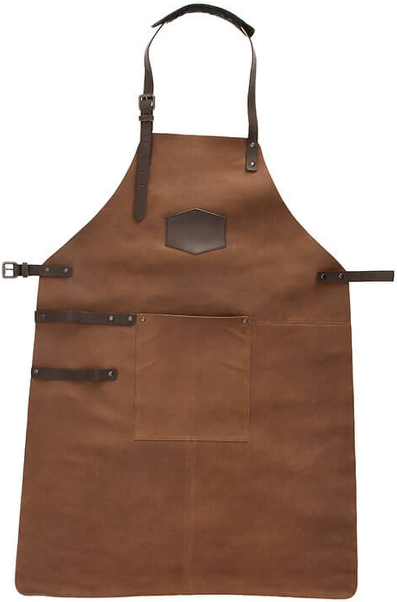 Old West BBQ Schort Barbecue Schort Leer - Cognac Bruin - Afbeelding 8