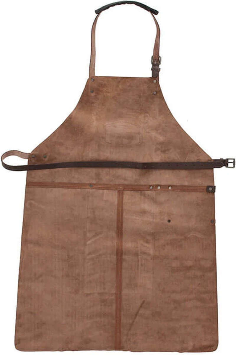 Old West BBQ Schort Barbecue Schort Leer - Cognac Bruin - Afbeelding 7