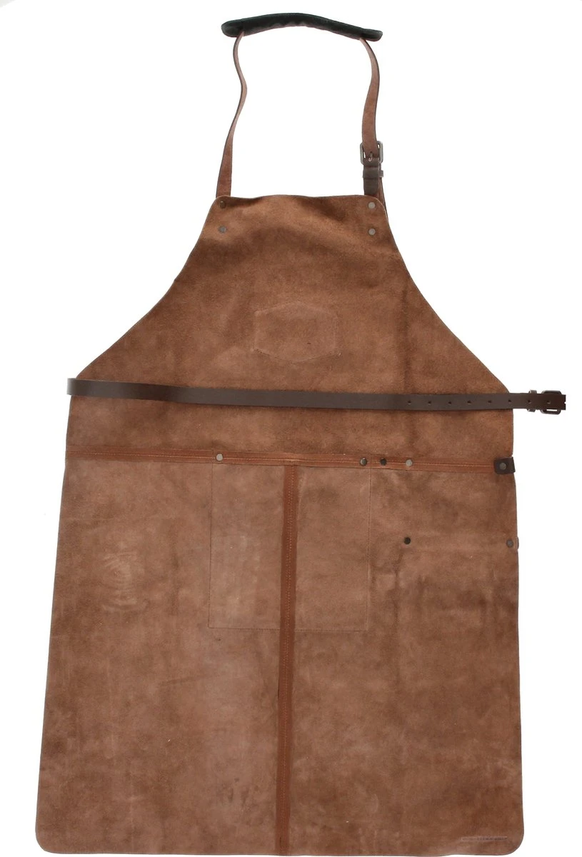 Old West BBQ Schort Barbecue Schort Leer - Cognac Bruin - Afbeelding 2